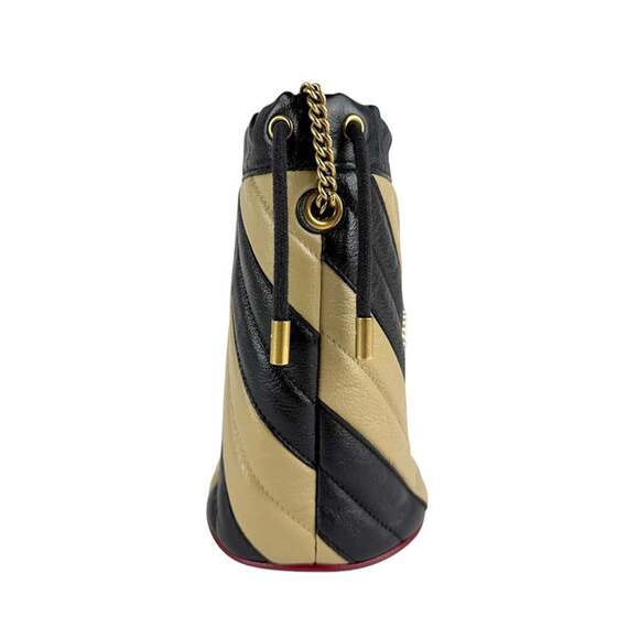 GUCCI Authentic Black Leather GG Marmont Shoulder Bag - Picture 2 of 5